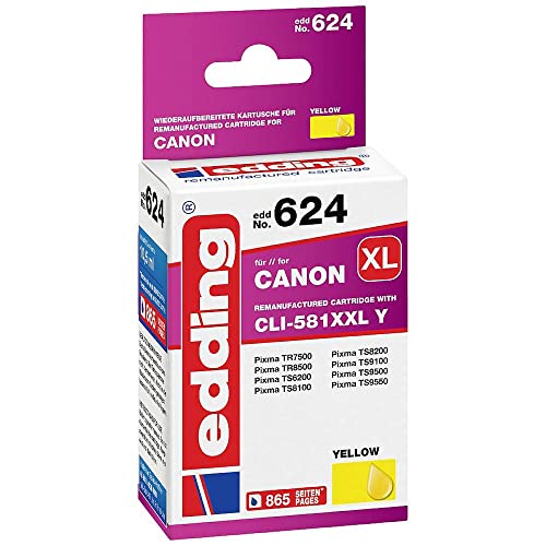 Cartouche Canon CLI-581XXLY edding jaune pour des couleurs éclatantes