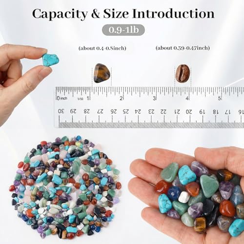 Image of JOHOUSE 1LB(450g) Quartz Crystals, Crushed Chips,Polished Stone Vase Filler