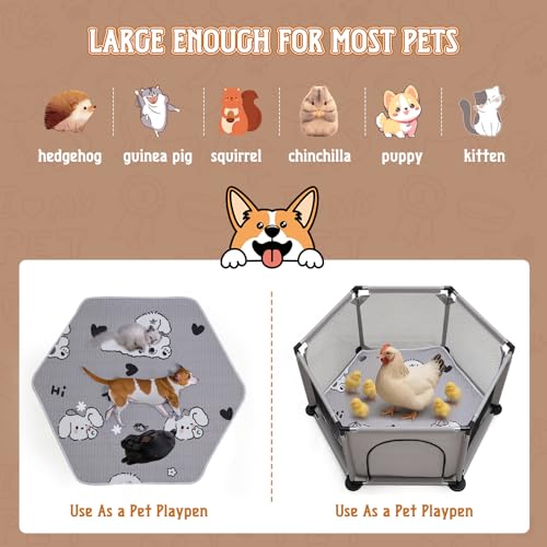 Sechseckige Wurfbox für besonders große Hunde Welpenbox mit Wurfunterlage für große und kleine Hunderassen Wurfzubehör für Hunde und Welpen Maße 122x65 cm
