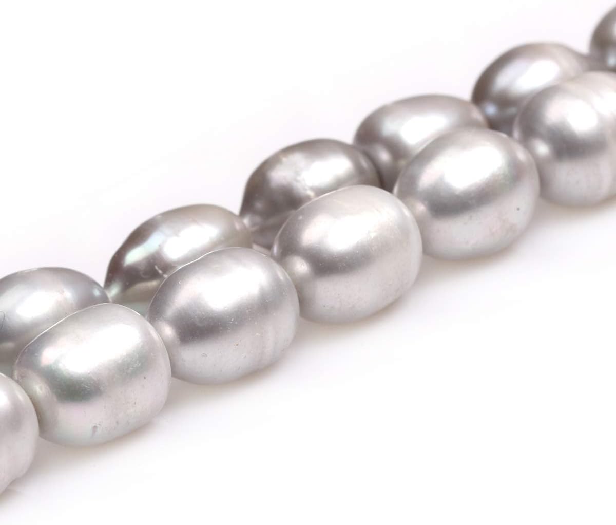 GEM-Inside Freshwater Pearl Gemstone Loose Beads 11-12X12-14mm Freeform Cream White Energy Power Beads for Jewelry Making 15"