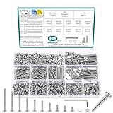 945 Pcs M3 Screws Assortment Kit, Metric Nuts and Bolts Assortment Kit, Hex Socket Button Head Cap Screw Bolts and Nuts Kits, Hex Socket Screw Set, Machine Screws Set, with Spanner(Silver)