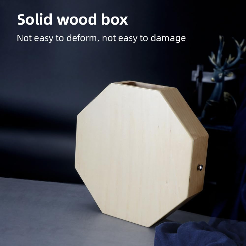 Tamburo Portatile Cajon in Legno Teak e Betulla, Strumento a Percussione Manuale Ottagonale a 2 Toni con Tracolla Regolabile, Ideale per Principianti e Performance in Viaggio