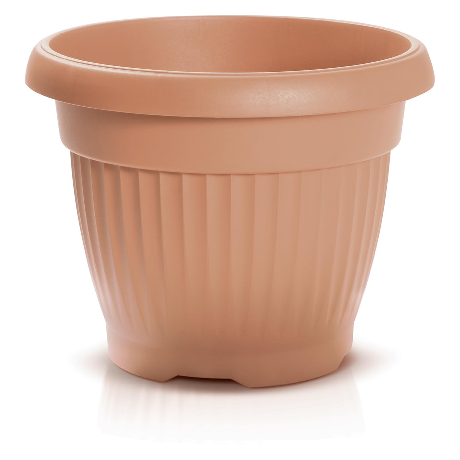 IMJ-Global DCE64 Terra Pot de fleurs rond Ø 64 cm pour intérieur et extérieur Terracotta 78 litres Ø 64 x 50 cm Design classique Jardinière en plastique pour balcon