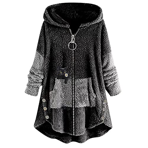 MICKURY Weste Damen Fleece Pulli Wickelpullover Damen Strickmantel Pullover...
