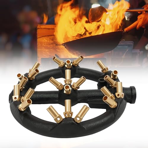 TFCFL 10/ 20/ 23/ 32 Spitzen Erdgasstrahlbrenner, runde Form, Düsenstrahl, Gusseisenkörper mit Messingspitzen für chinesische Wok- Serie, Grillen, Rührbraten-4