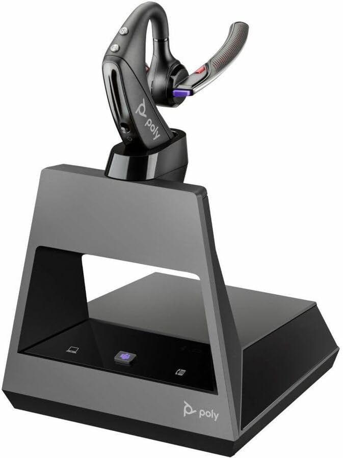 Poly Voyager 5200-M Office Headset +USB-C to Micro USB Cable TAA - Microsoft Teams Certification - Google Assistant, Siri - Mono - USB Type C, RJ-11 - Wireless - Bluetooth - 246.1 ft - 32 Ohm - 100 Hz