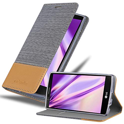 Cadorabo Funda Libro para LG G4 / G4 Plus en Gris Claro MARRÓN - Cubierta Proteccíon con Cierre Magnético, Tarjetero y Función de Suporte - Etui Case Cover Carcasa