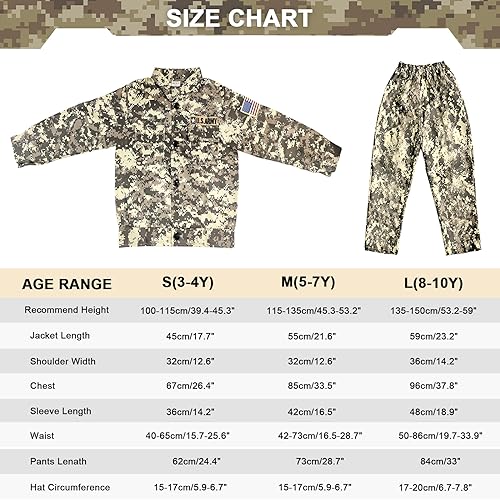 Kodvinp Army Costume For Kids, Military Soldier Costumes For Boys, Halloween Costumes Dress Up Role Play Set by Kodvinp - Used condition - Image 6
