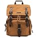 Kattee Men's Leather Canvas Backpack Large School Bag Travel Rucksack