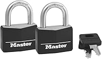 Vista 8 de Master Lock Candado de aluminio cubierto negro, cerradura de armario de gimnasio con llave para uso en interiores o exteriores con cubierta