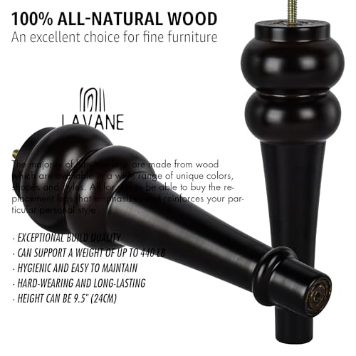 La Vane 9.5 inch / 22cm Wooden Furniture Legs - Image 3