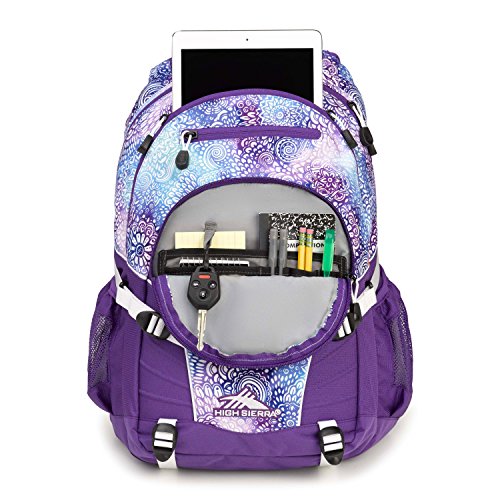 Image of High Sierra Loop Backpack, Flower Daze /Deep Purple /White, 19 x 13.5 x 8.5-Inch