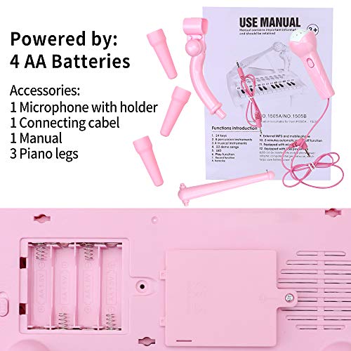Amy&Benton Piano Toy Baby Toddler Girls Birthday Gift 1 2 3 Years Old Pink Toy Piano #TOP4