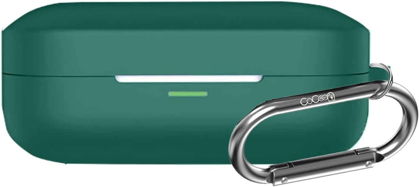 Soft Silicone Case Cover Compatible for Realme Buds Air 7 | 7 Pro -Green.