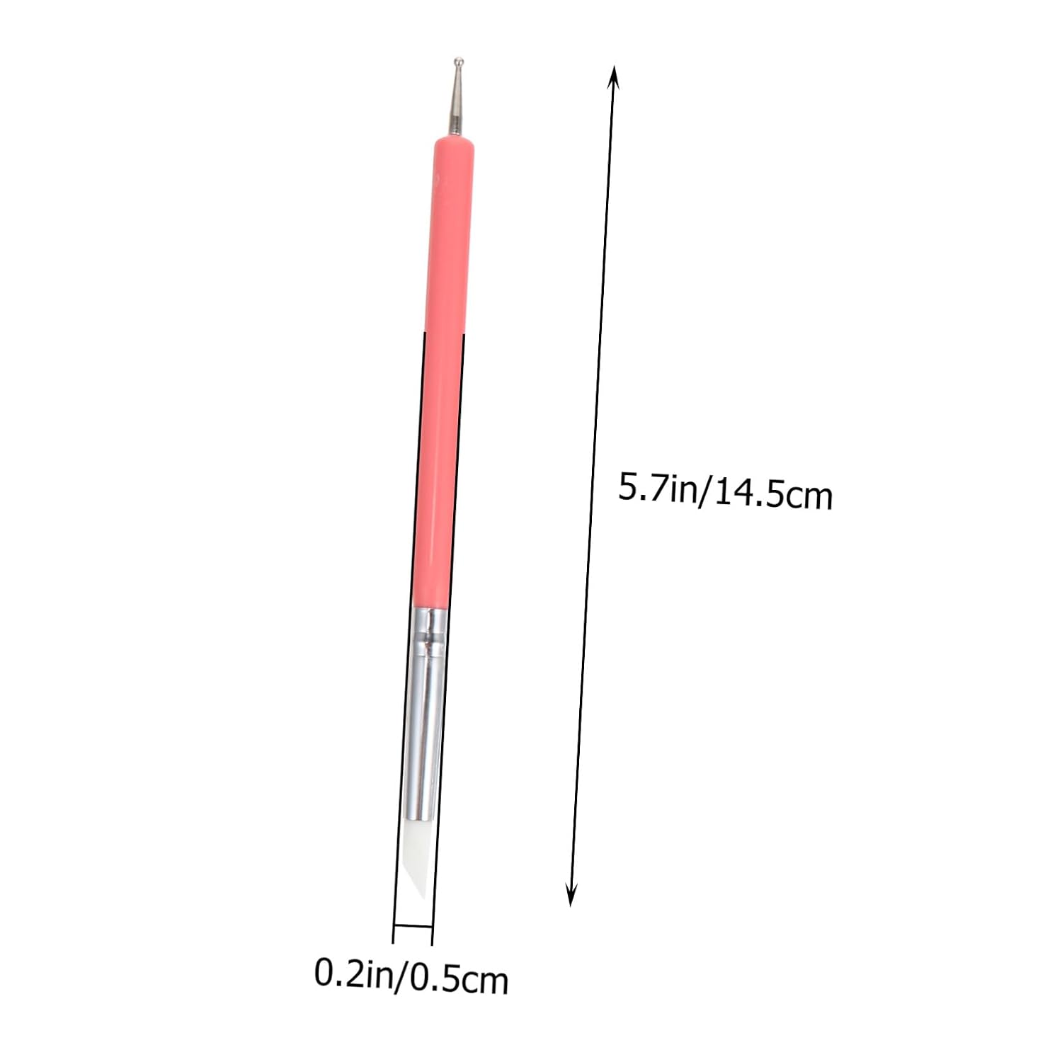 5 Pcs Dual-ended Pink Acrylic Nail Dotting Pens Silicone Brushes for Manicure Art and Nail Sculpture Tools Art Design for Home and Salon Use