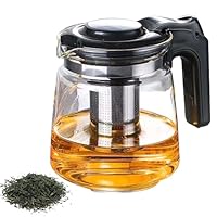 1.6L Teekanne Glas, Teekanne mit Siebeinsatz, Hitzebeständig Glaskanne,Teekanne für jeden Tag,Tee-Ei für lose Blätter Teekanne, Tea Maker,Glasteekanne Ideal zur Zubereitung von Losen Tees (13.5*15cm)