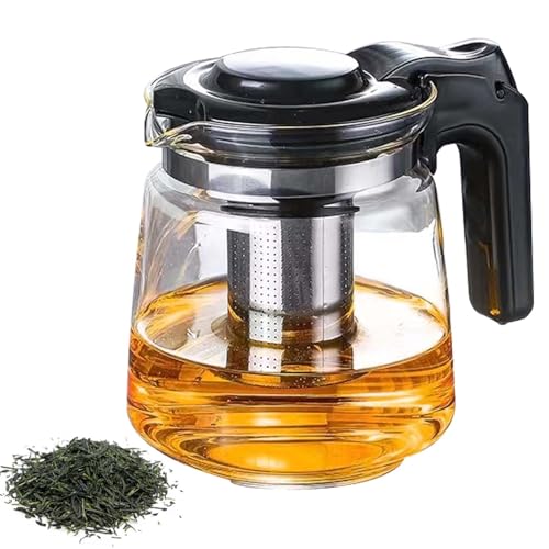 1.6L Teekanne Glas, Teekanne mit Siebeinsatz, Hitzebeständig Glaskanne,Teekanne für jeden Tag,Tee-Ei für lose Blätter Teekanne, Tea Maker,Glasteekanne Ideal zur Zubereitung von Losen Tees (13.5*15cm)