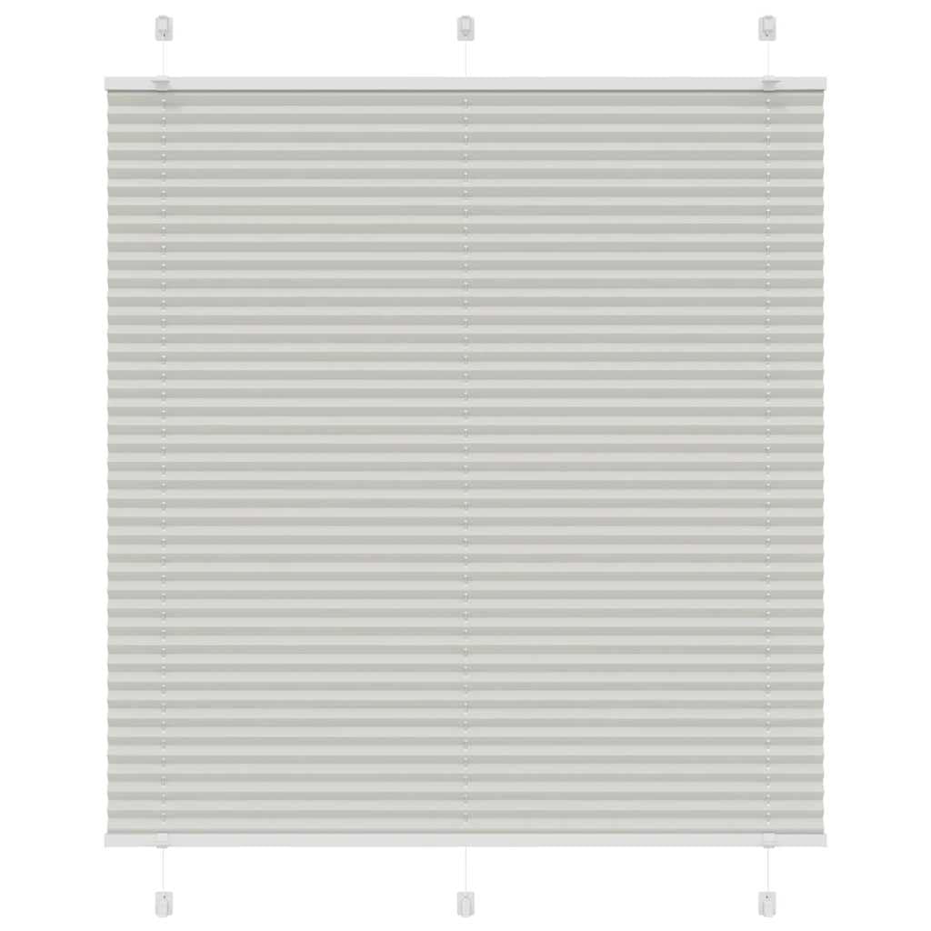Roleta plisowana, jasnoszara, 115 x 100 cm, szerokość materiału 114,4 cm, z poliestru, roleta plisowana, bez wiercenia, ochrona przed spojrzeniami, roleta zaciskowa z dwoma możliwościami montażu