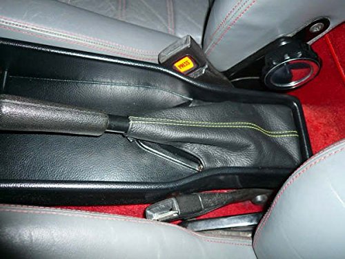 RedlineGoods ebrake Boot Compatible with Alfa Romeo Spider 1986-93. Tailor Made - not Universal. Genuine top-Grade Italian Black Leather with Black Thread