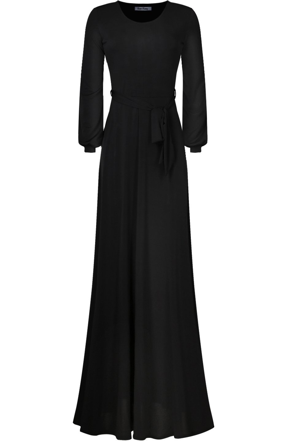 Women's 3/4 Sleeve Deep V-Neck Maxi Faux Wrap Solid Plus Size Dress