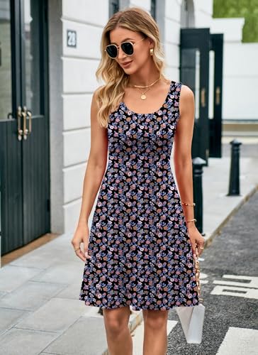 Image of Herou Summer Beach Dresses for Women A Line Sleeveless Tank Dress | Casual,Scoop Neck,Soft,Knee Length,Breathable
