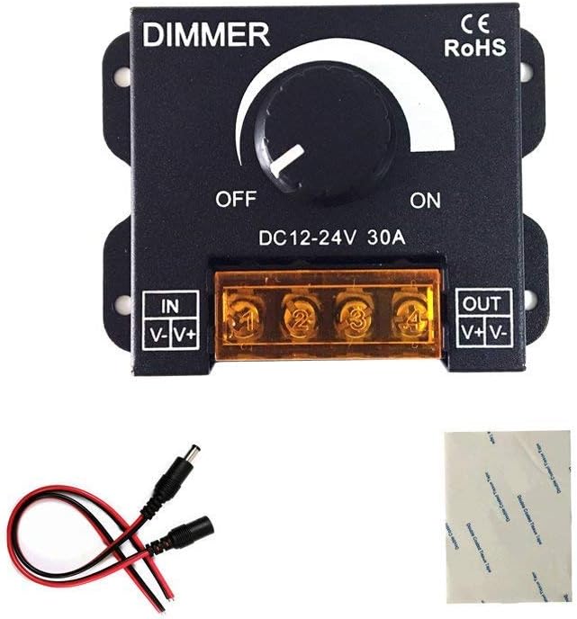 pwm dimmer 12V 24V 30A LED Dimmer Controller for Single Color LED Strip Lighting Lamp Ribbon Light Black Button Control Brightness 12v dimmer （New Style ）