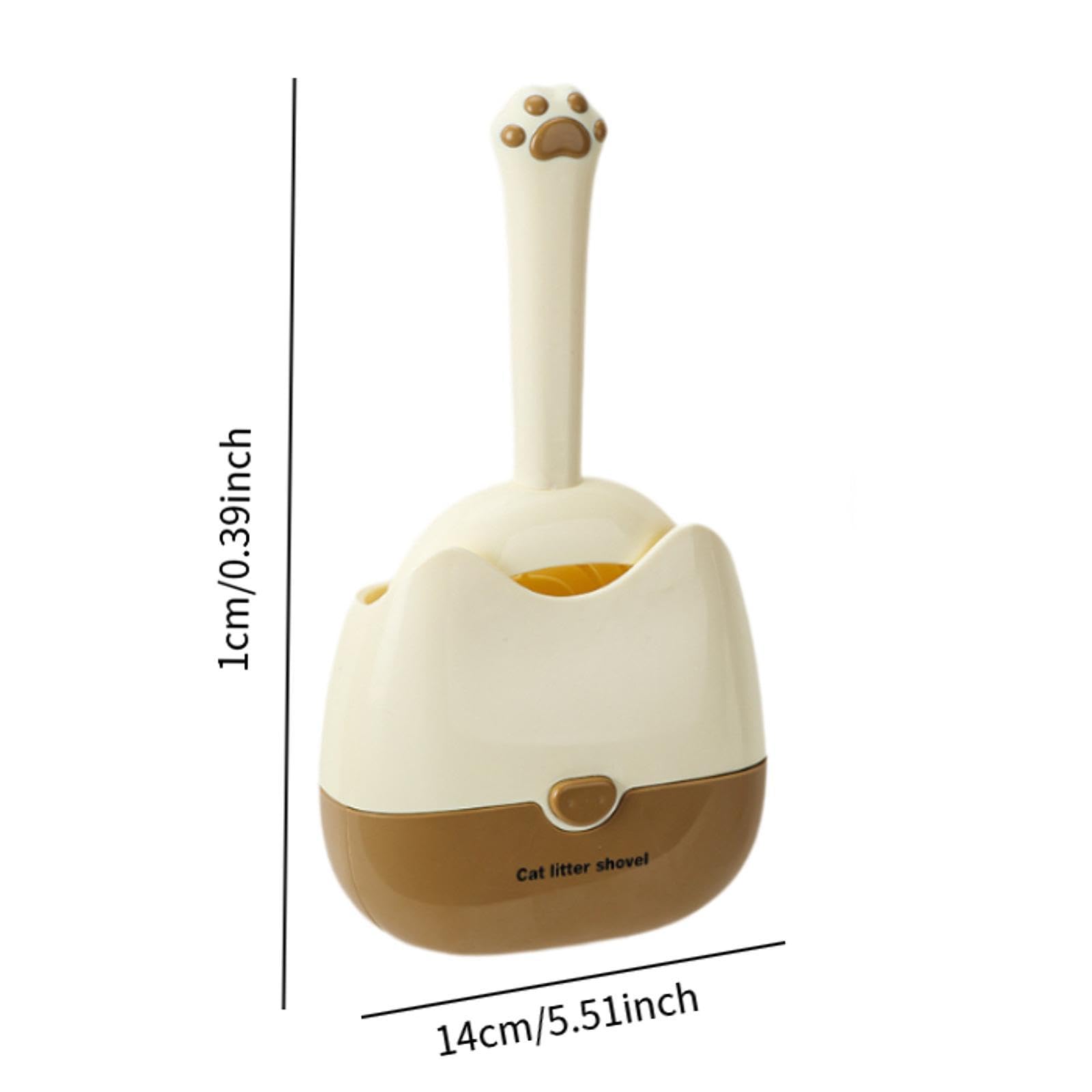 Baoblaze Cat Litter Scooper with Holder Modern Convenient Comfortable Wide Basket Sifter Pet for Living Room Litter Box, Yellow