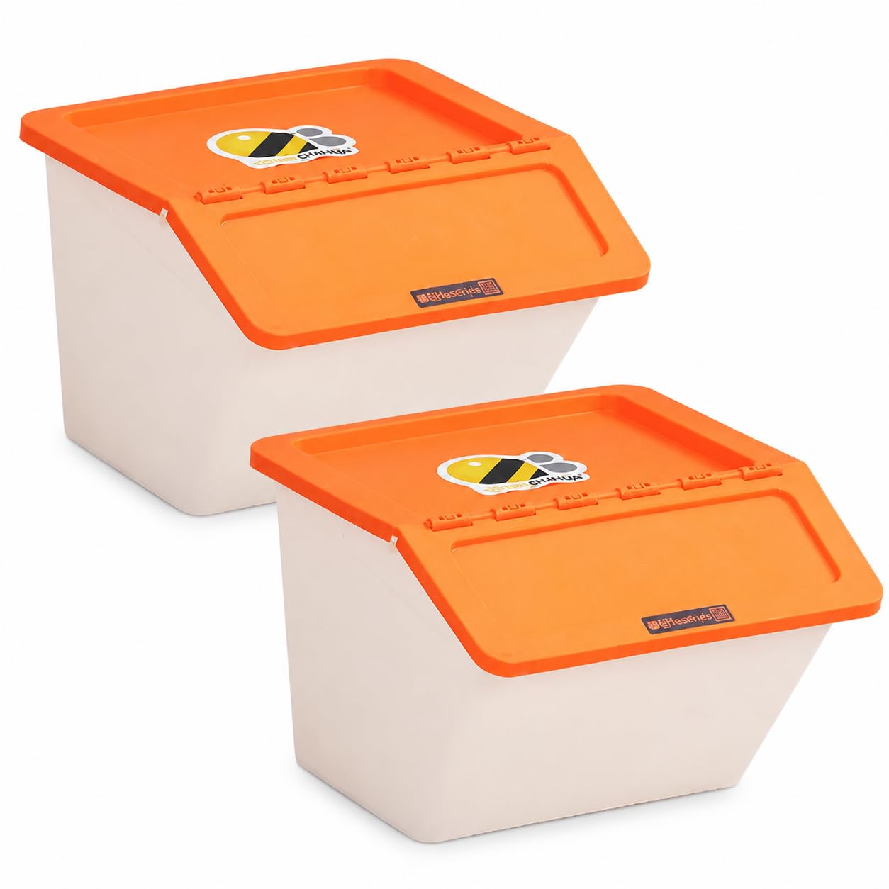 Contenitore Portaoggetti Impilabile, 2 pezzi, Arancione