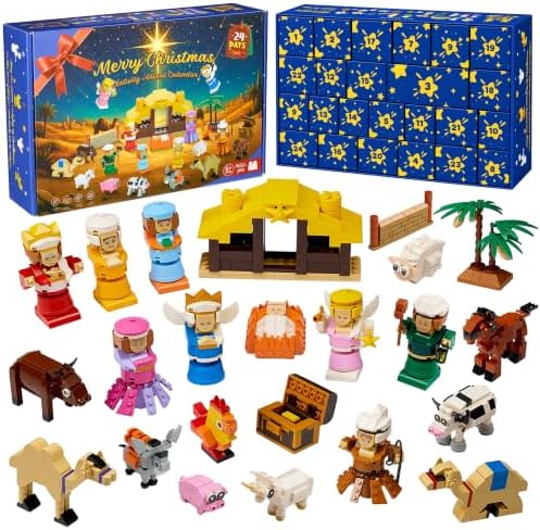 Nativity Advent Calendar 2026 Kids, 24-Day Christmas Building Blo...