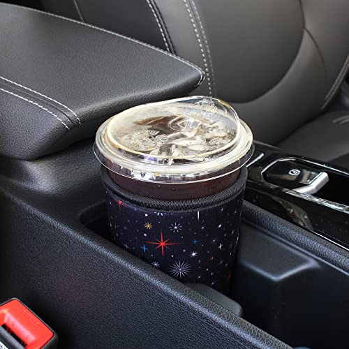Image of 3 Pack Reusable Iced Coffee Sleeves - Xumbtvs Insulator Sleeve for Cold Beverages, Neoprene Coffee Cup Holder (Flash point)