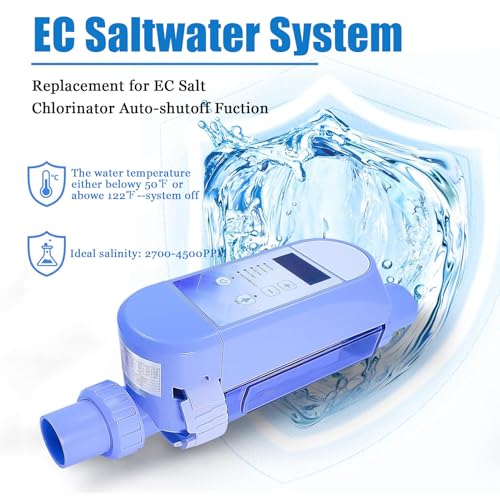 Clorador inteligente para piscinas de agua salada, hasta 22.000 galones de piscinas, sistema generador de cloro de piscina de agua salada, Wi-Fi integrado y control remoto por aplicación, con panel