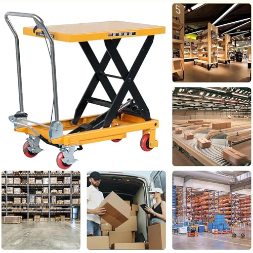 Carrello elevatore idraulico da 200 kg, pompa a pedale ideale per magazzini, movimentazione di materiali di carico e soluzioni di assemblaggio industriale, carrello elevatore resistente