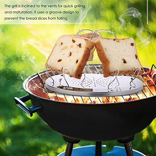 SEIYOGDS Toaster aus Edelstahl für 4 Schreiben Brot, Toastablett Toastregal Camping Toaster mit faltbarem Ständer, Ständer Tragbarer Faltbar Toastständer für Familien Outdoor Gasherd Kocher Picknick - Image 6