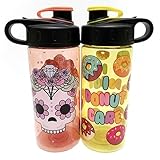 COOL GEAR 'Cool GEAR'Sugar Skull & I Donut Care Water Bottles 16 oz BPA Free