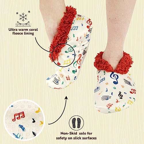 Image of Lazy One Fuzzy Feet Slippers for Women, Cute Fleece-Lined House Slippers, Cute Slipper Socks