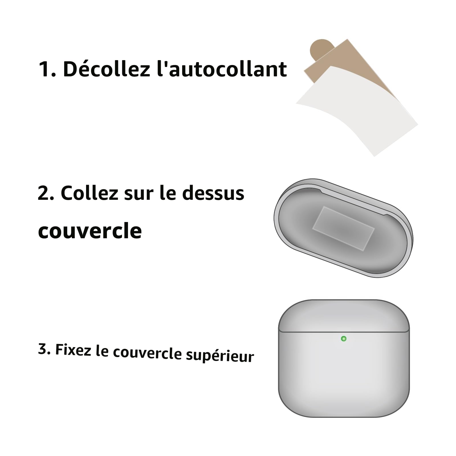 Coque AirPods 4 avec Dragonne, Protection Étui AirPods 4th Generation, Recharge sans Fil Noir