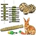 ERKOON Kaninchen Spielzeug, Kleintiere Kauspielzeug Hasen Natürliche Timothy-Gras kaubälle Knabber Holzkette Grasspielzeug Zahnpflege für Häschen Chinchilla Hamster Meerschweinchen Rennmäuse