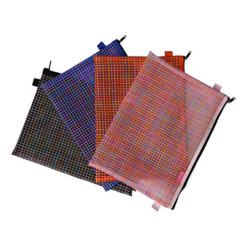 Zipper Bags, 6 PCS 3 Sizes, Mesh Zipper Pouch Clear Zipper Pouch Small Organizer bag Zipper Folder Bag Cosmetic Bags Travel Storage Bags, 3 Sizes, 6 Bags/Package, Colour Random.