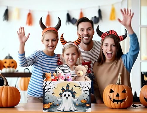 Image of Large Halloween Themed Candy Gift Boo Basket for Kids Baby Personalized Adults Storage Bin Fall Decor(Terror Spooky Pumpkin)