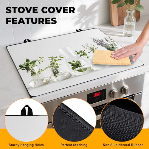 Image of Stove Top Cover for Home Decoration Kitchen Pad Washable Cooktop Covers Countertop Stove Protector Mat for Home Kitchen Cooktops (vase, 28 inchx20 inch)