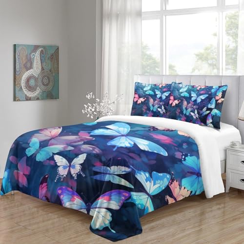 Parure de lit Super King motif papillon impression haute définition 3D