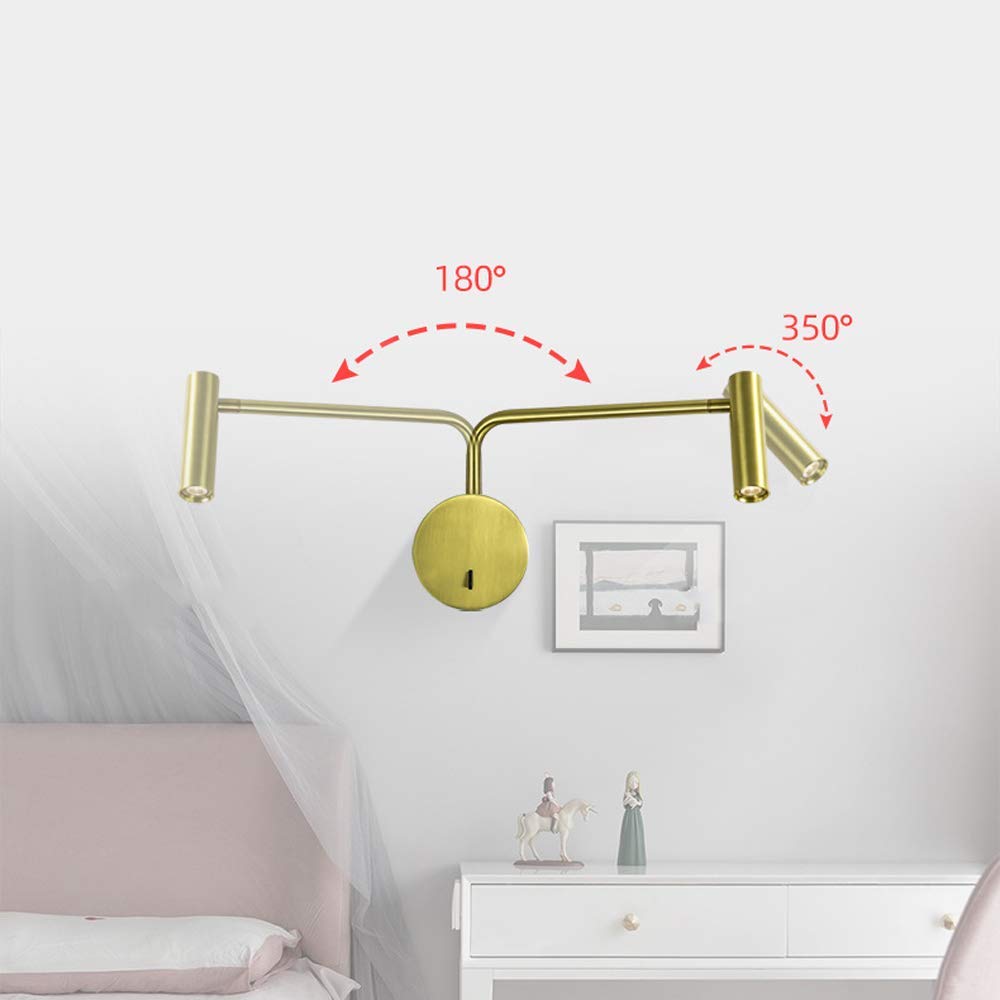 CCXXYGWJ Lámpara de Pared LED de 3 W Lámpara de Lectura de cabecera de Hotel Flexible Lámpara de Pared Luces de Libros de Lámpara montada en la Pared Foco de Pared Giratorio Protección para los Ojos