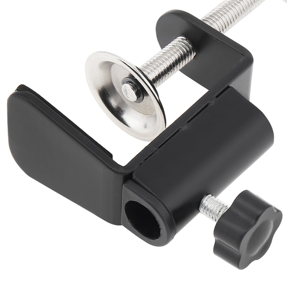 Morsetto a C in alluminio per fotocamera/monitor, supporto da tavolo e da tavolo per microfono/microfono e tablet (nero)