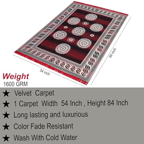 Image of ErraTex Hand Woven Cotton Carpet Multicolor Durable Lightweight Durrie Persian Style Area Rug for Living Room Bedroom Hallway Aladin Design 5x7 Feet Multicolor Red 2