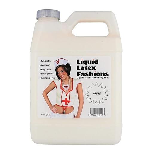 White 32 Oz Liquid Latex Body Paint, Ammonia Free No Odor