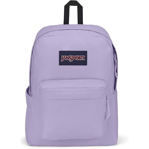 JanSport Superbreak Plus Backpack - Work, Travel, or Laptop Bookbag with Water Bottle Pocket - Pastel Lilac