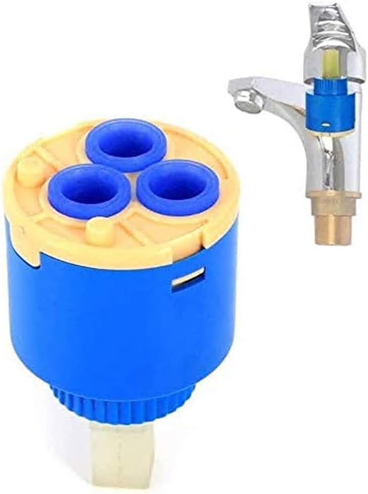 Tap Cartridge, 1PC 40MM Ceramic Disc Cartridge Valve for Tap Replacement Cartridges of Single Lever Tap, Monobloc Bathroom or Kitchen Mixer Taps (Type A-40MM)