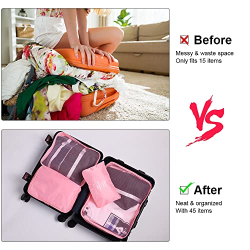 OSDUE Packing Cubes for Suitcase, 8PCS Travel Organiser Packing Bags, Travel Accessories Organizers Essentials, Clothes Shoes Cosmetics Toiletries Storage Bags - Image 5