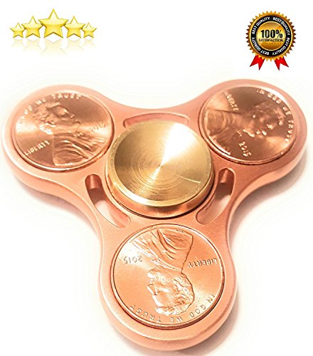 HAND SPINNER FIDGET PRIME METAL EDC TOY ADHD 100 % COPPER PLUS ULTRA DURABLE BEST HIGH SPEED RUNNER PRODUCT RUN UP BETWEEN 4 TO 5 MINUTES TOYS FOR (CHILDREN & ADULTS) GOLD