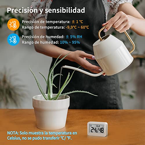 DOOMAY 4-Pack Mini Thermomètre intérieur Hygromètre, Humidité avec ℃/℉ Interrupteur, moniteur de température numérique de l'humidité pour serre, chambre de bébé, cellier, incubateur de reptiles, placard